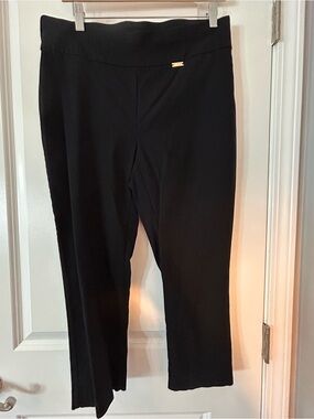 Black Women's Knit Pull-On Pants - Classic Straight Leg